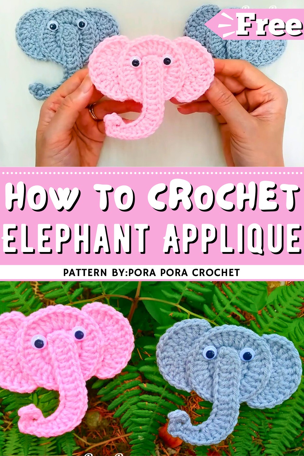 Crochet Elephant Applique