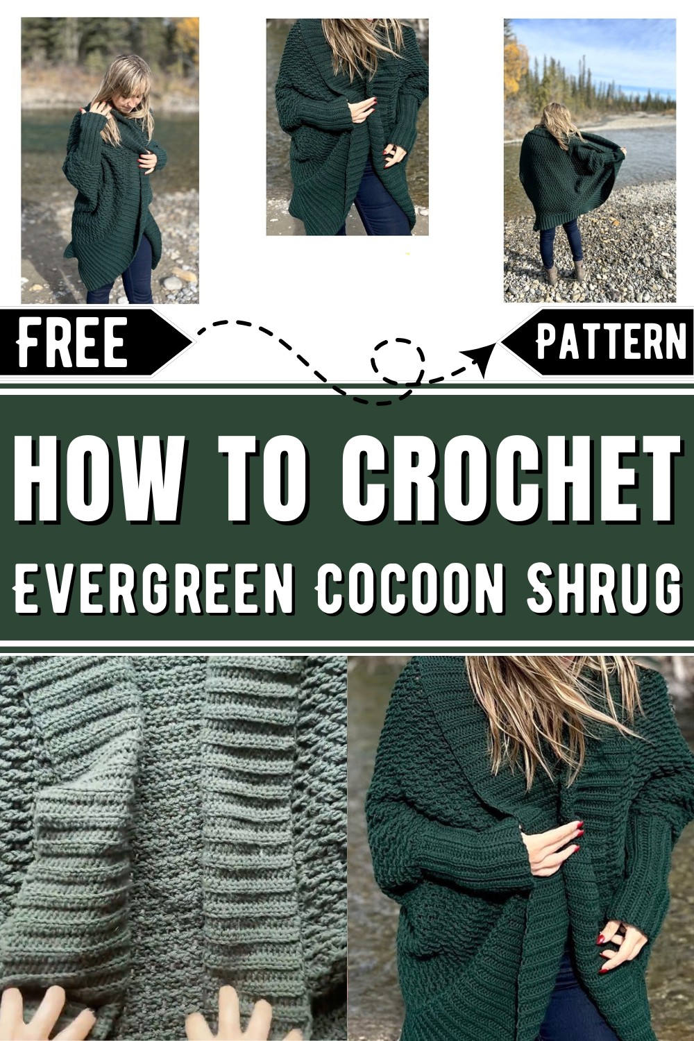 Crochet Evergreen Cocoon Shrug Pattern