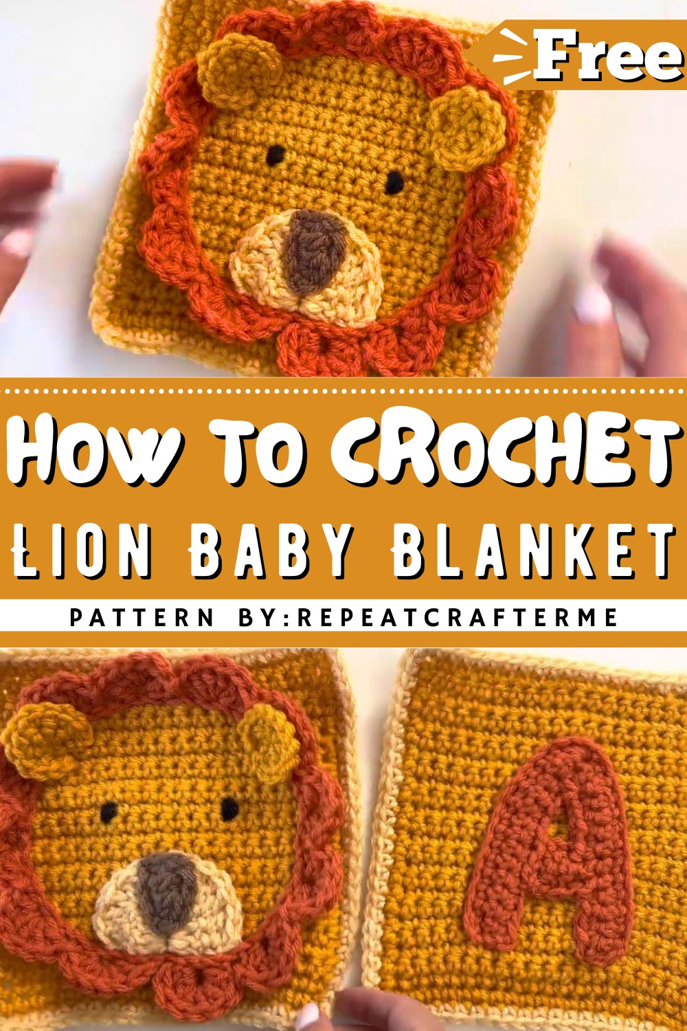 Crochet Lion Baby Blanket