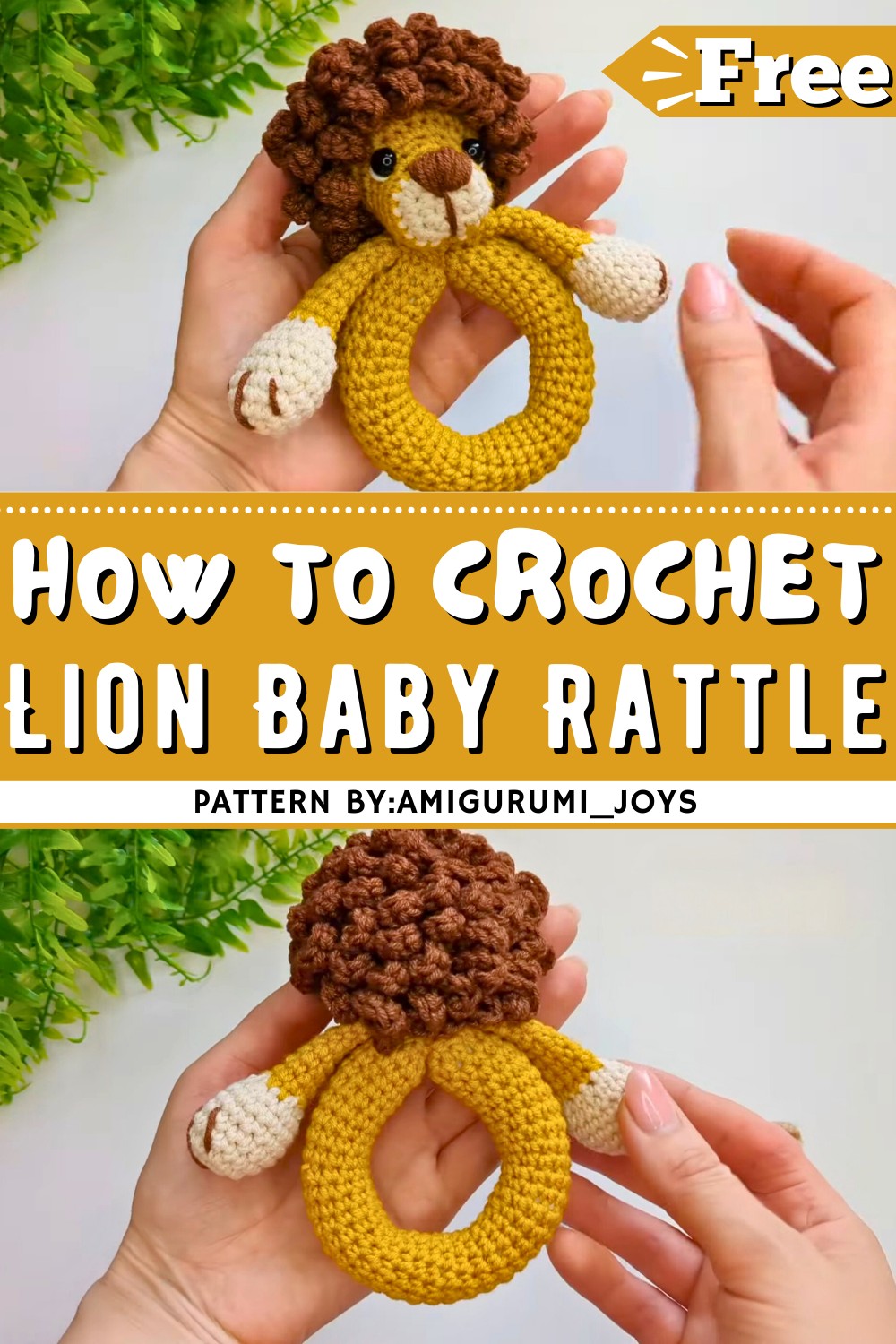 Crochet Lion Baby Rattle