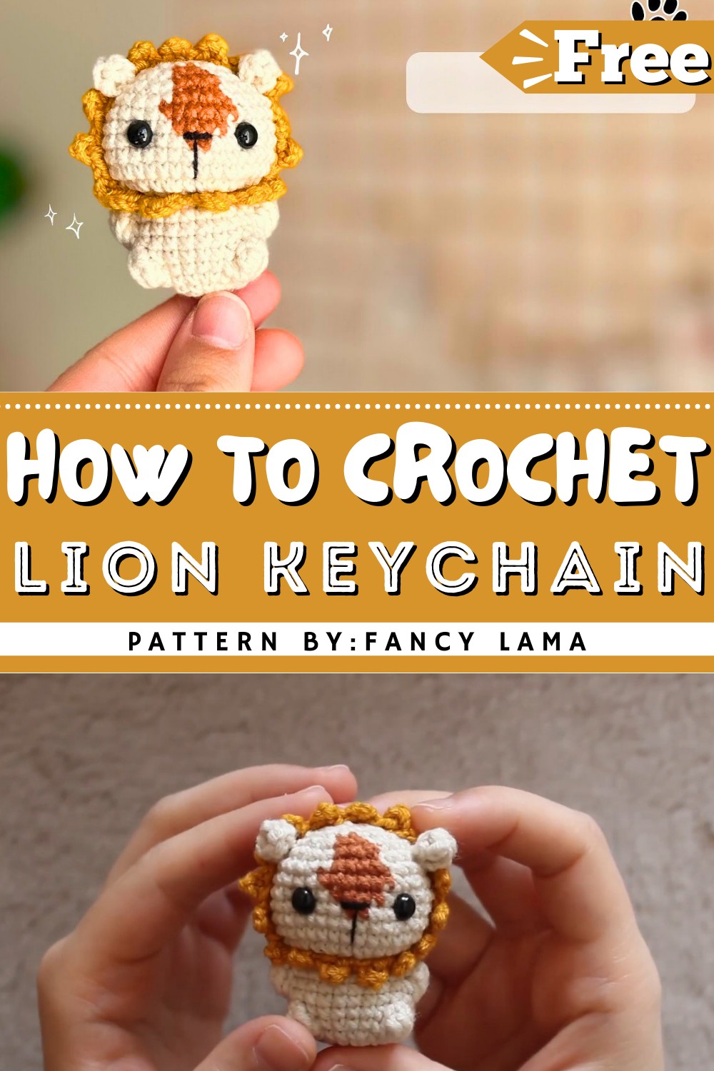 Crochet Lion Keychain