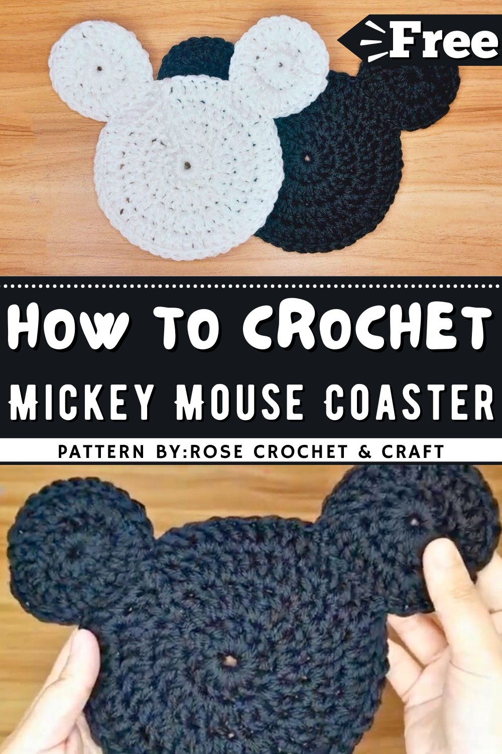 Crochet Mickey Mouse Coaster