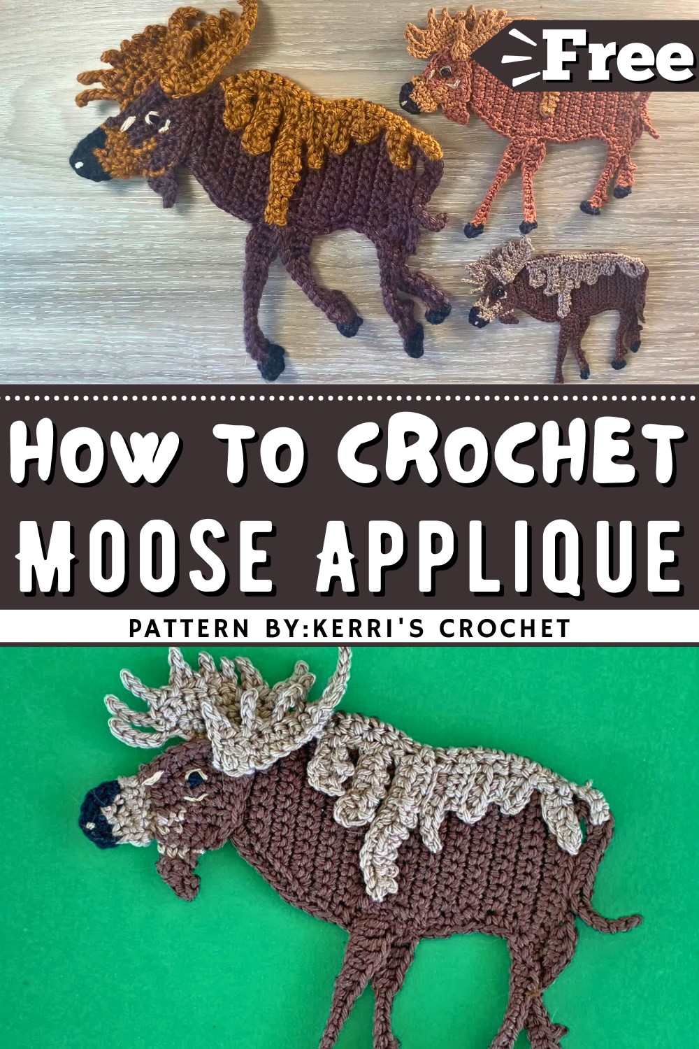 Crochet Moose Applique