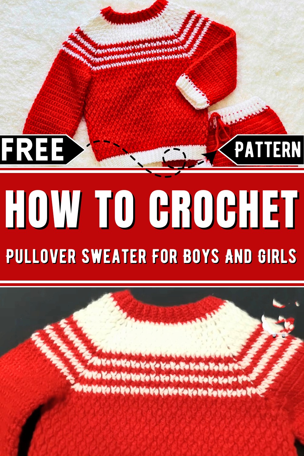 Crochet Pullover Sweater For Boys And Girls Pattern