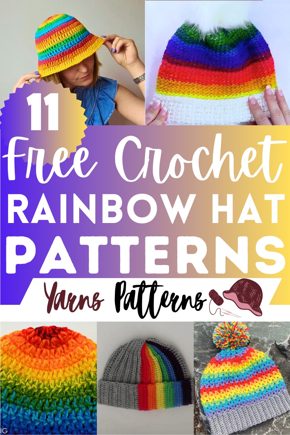 Crochet Rainbow Hat Patterns