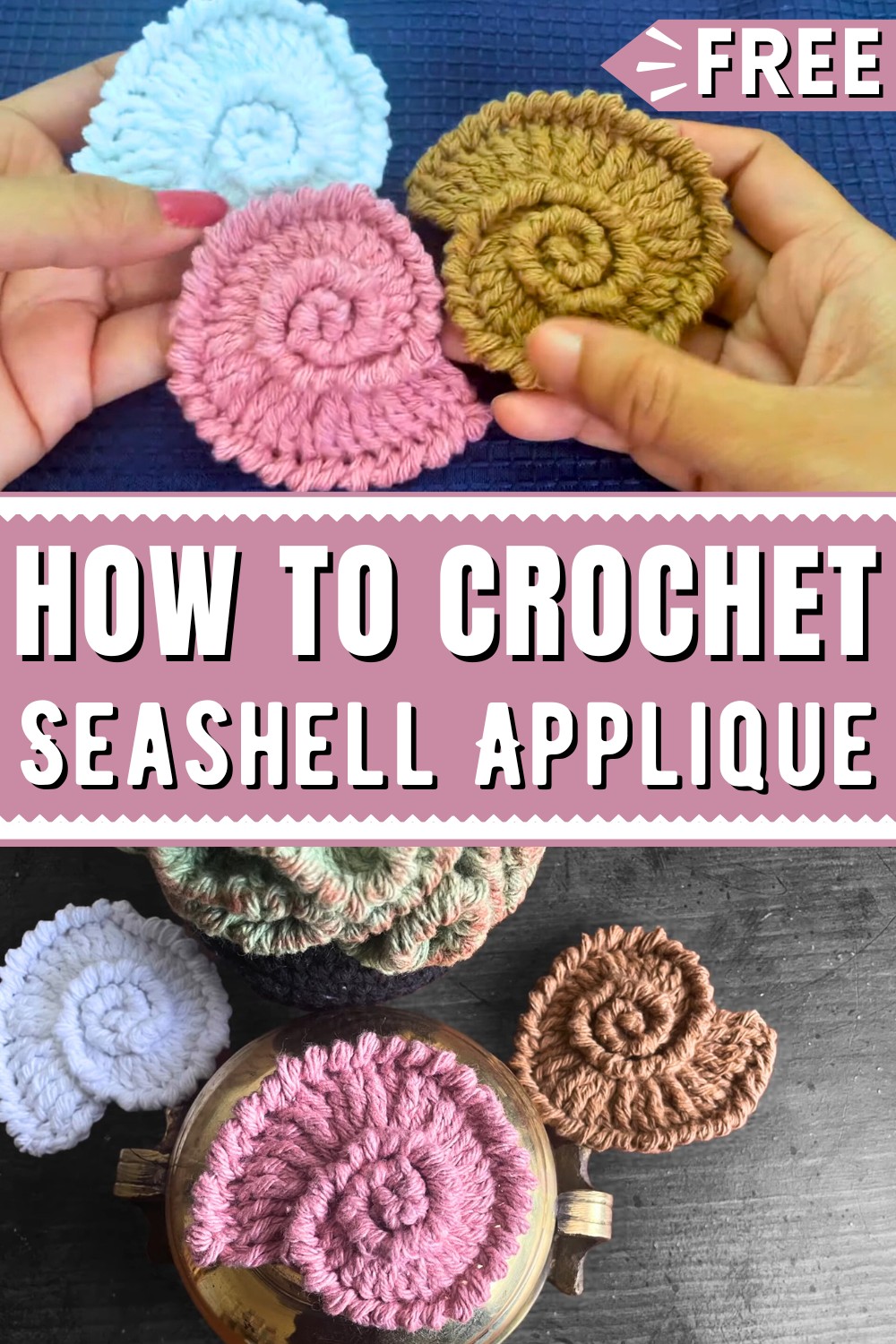 Crochet Seashell Applique Tutorial