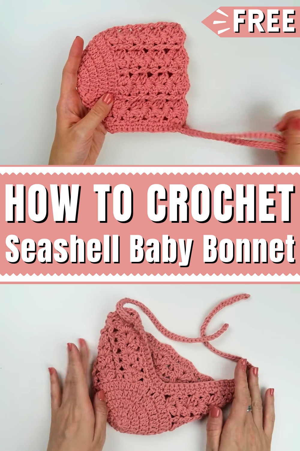 Crochet Seashell Baby Bonnet Pattern