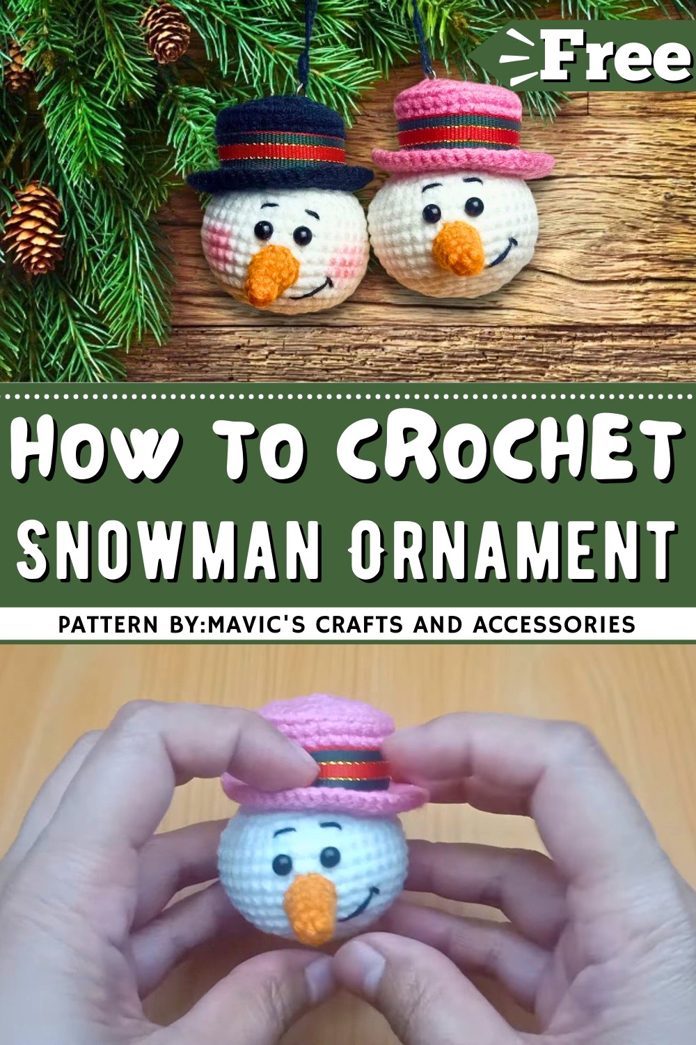 Crochet Snowman Christmas Ornament