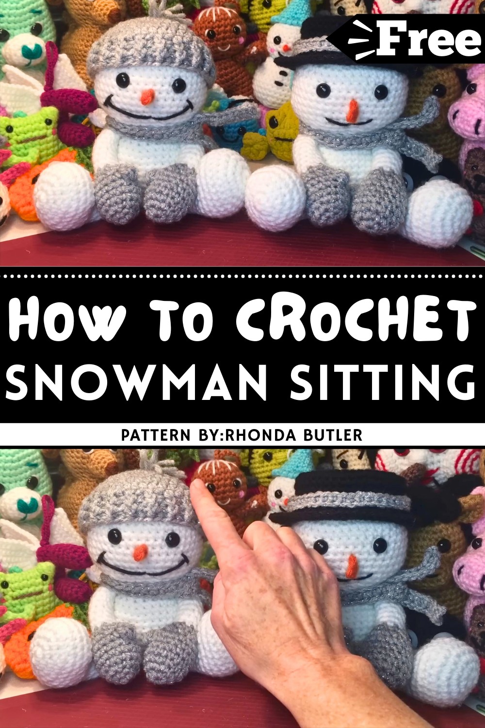 Crochet Snowman Sitting Christmas Amigurumi