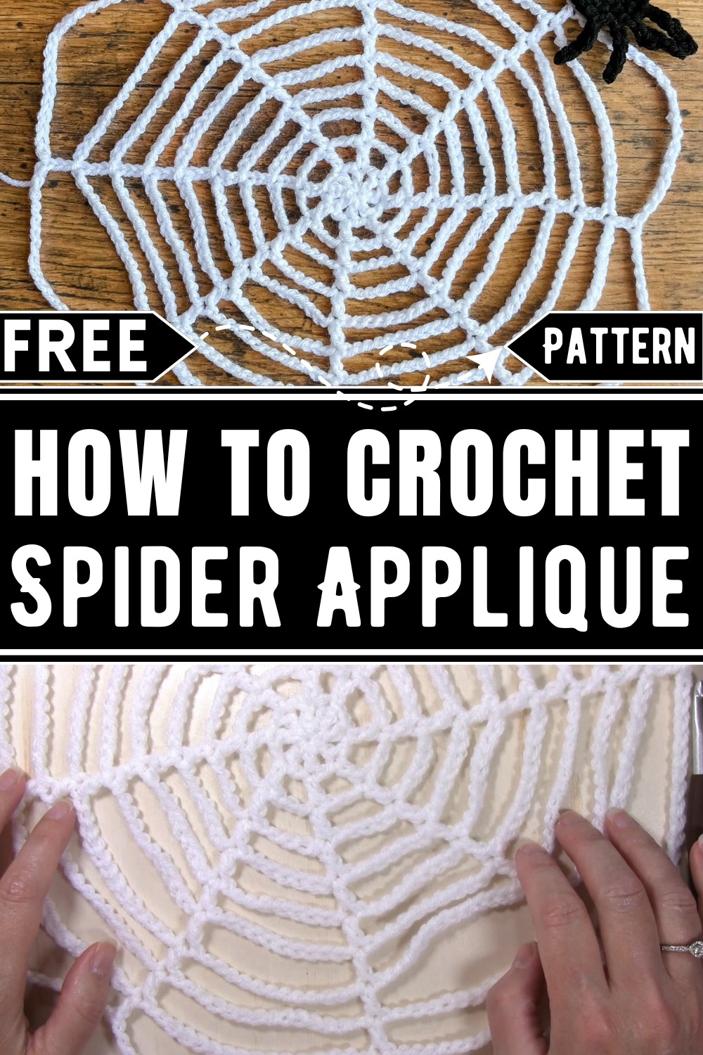 Crochet Spiderweb & Spider Applique Pattern