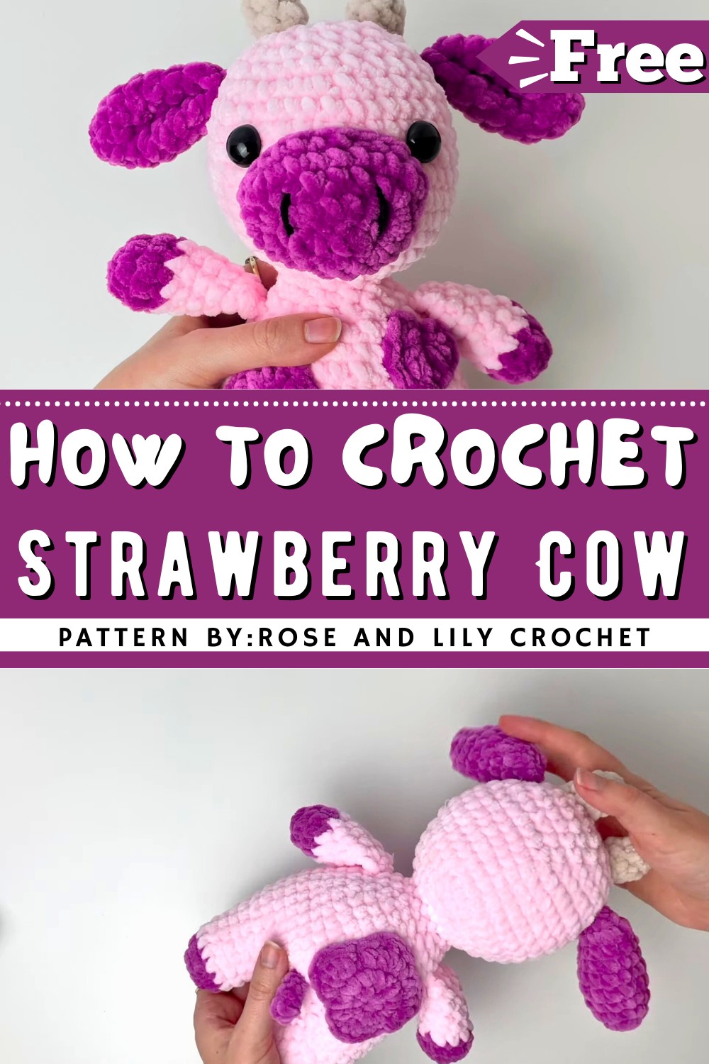 Crochet Strawberry Cow