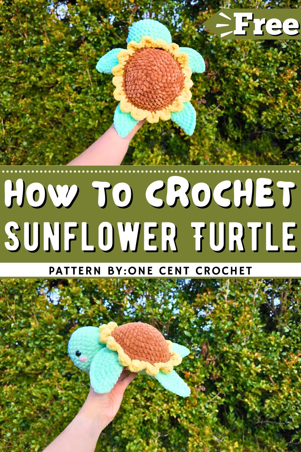 Crochet Sunflower Turtle