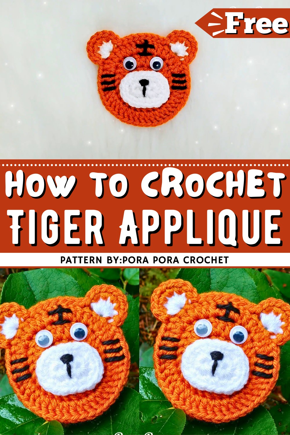 Crochet Tiger Applique Tutorial