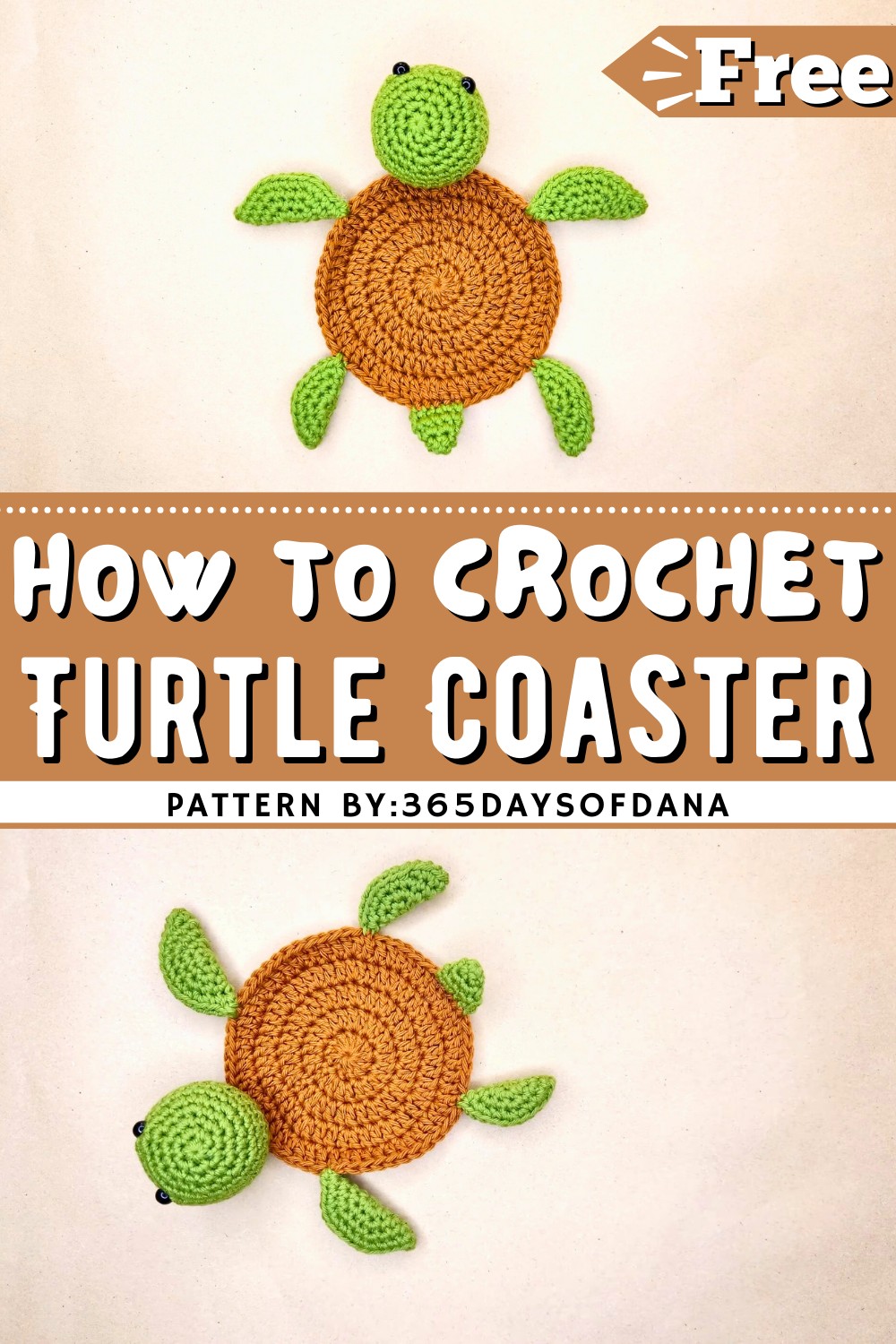 Crochet Turtle Coaster Pattern