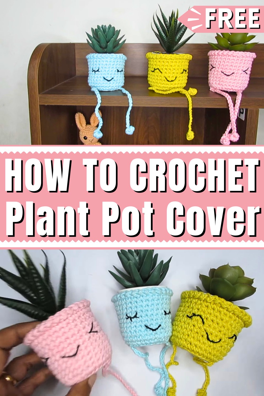 Cute Crochet Plant Pot Cover