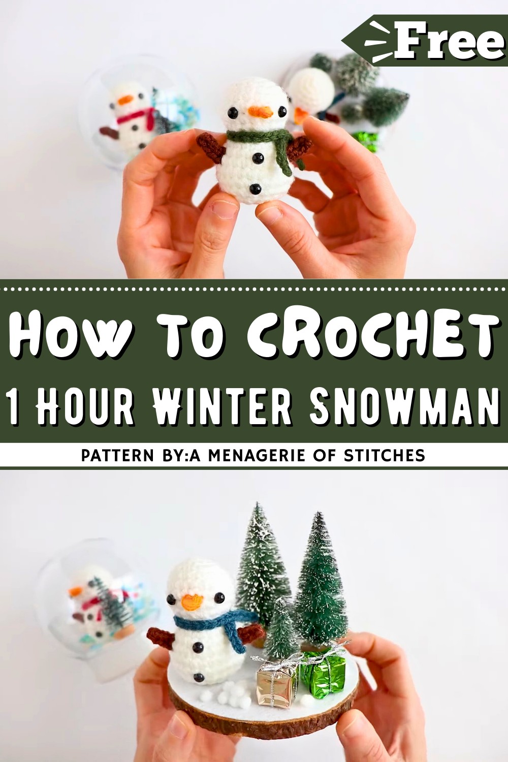 Easy 1 Hour Crochet Winter Snowman