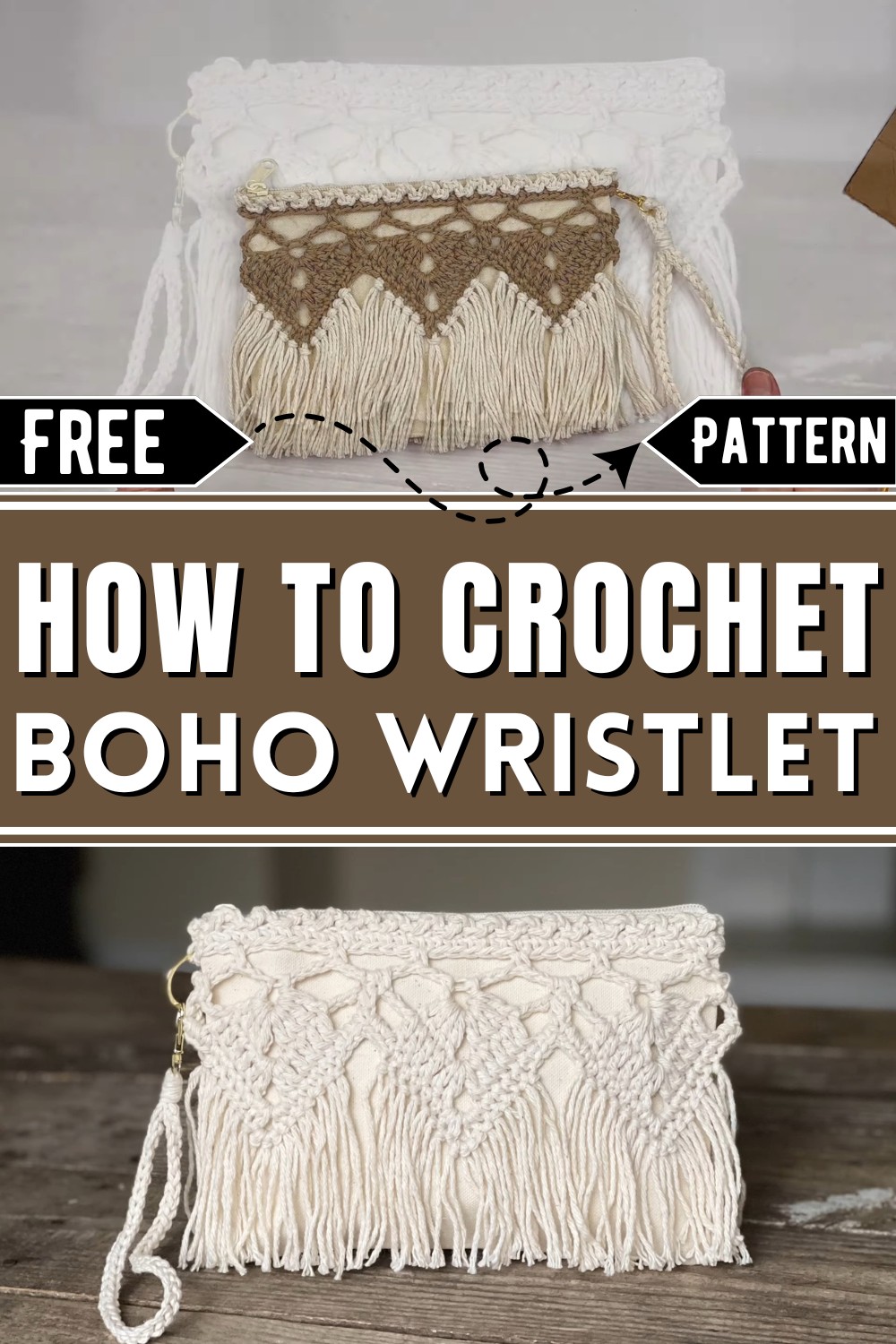 Easy Boho Crochet Wristlet