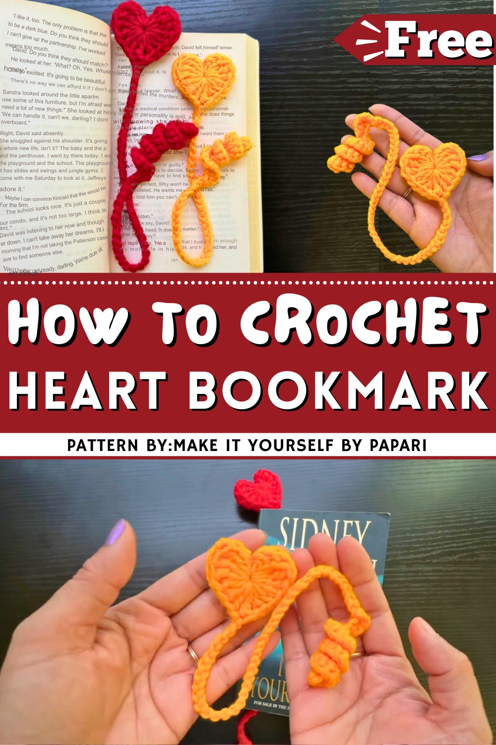 Easy Crochet Heart Bookmark