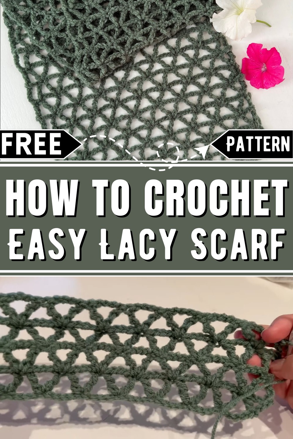 Easy Crochet Lacy Scarf