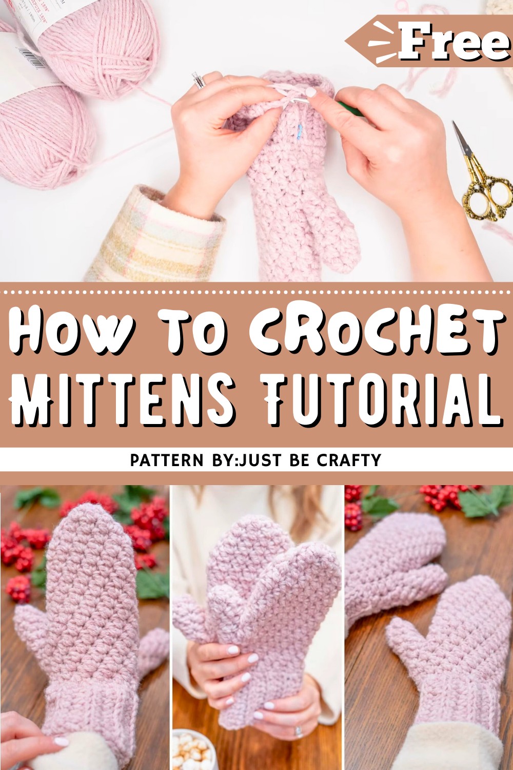 Easy Crochet Mittens Tutorial