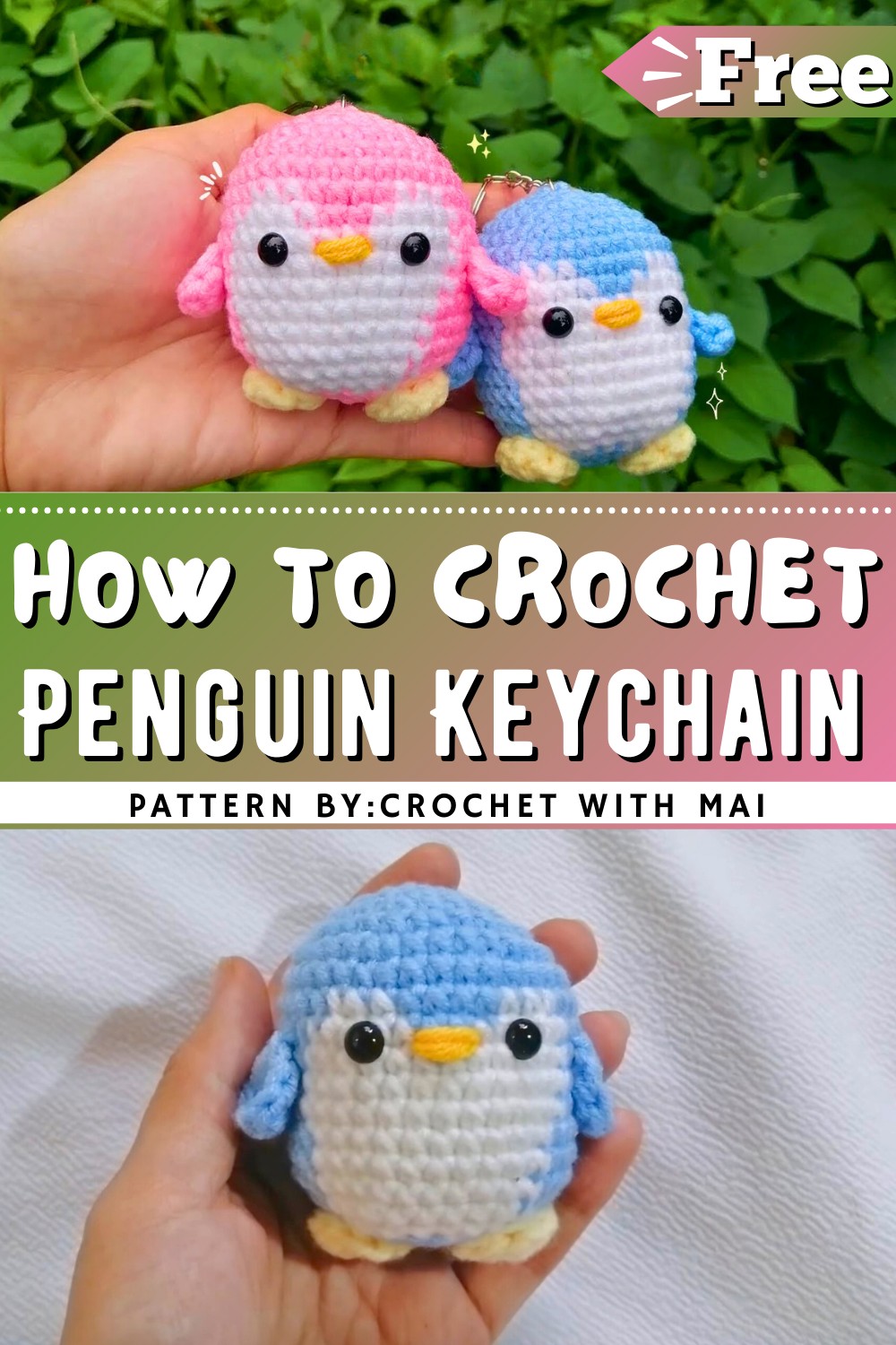 Easy Crochet Penguin Keychain