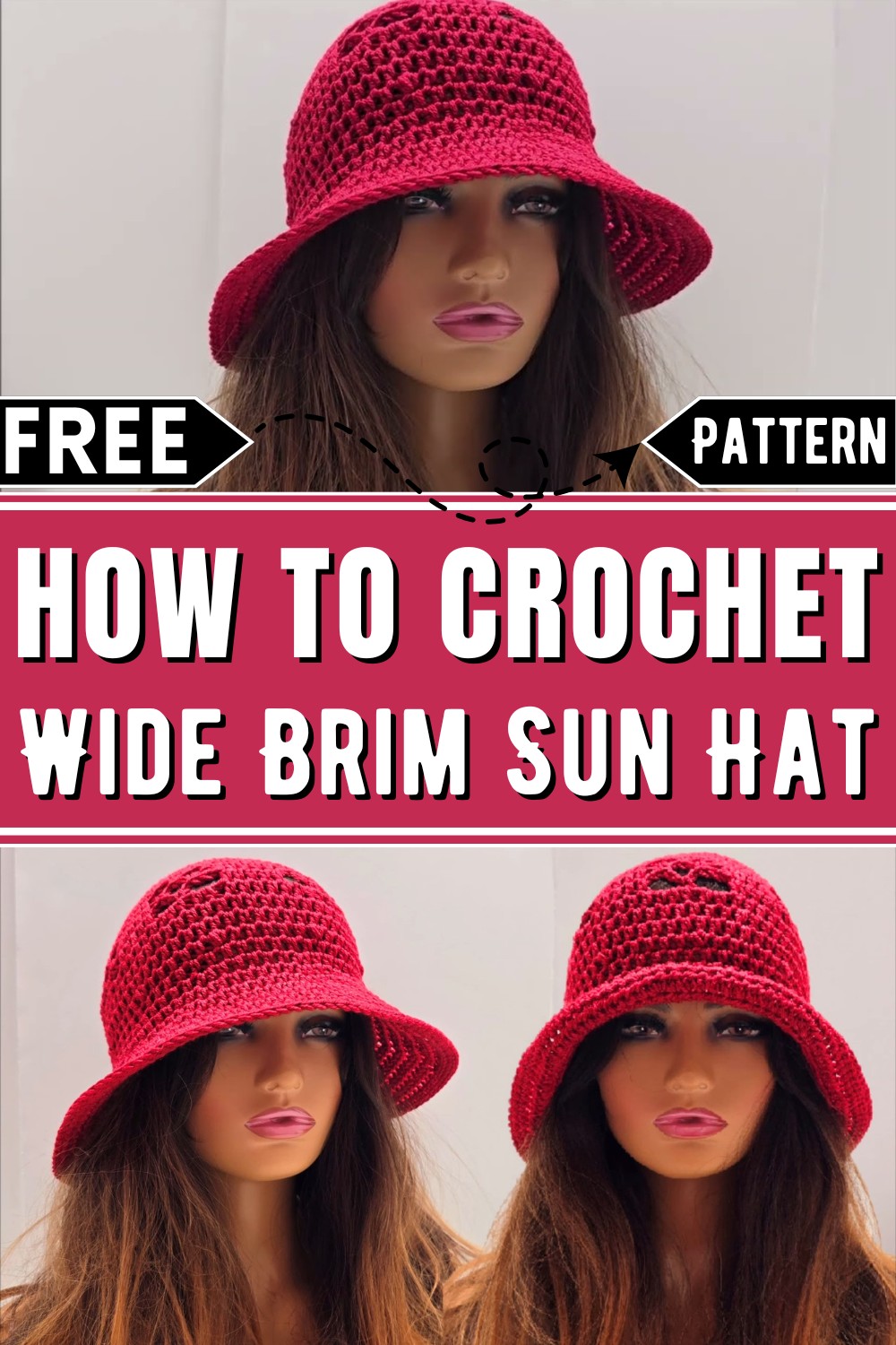 Easy Crochet Wide Brim Sun Hat
