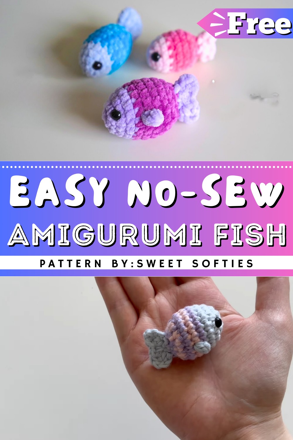 Easy No-Sew Amigurumi Fish