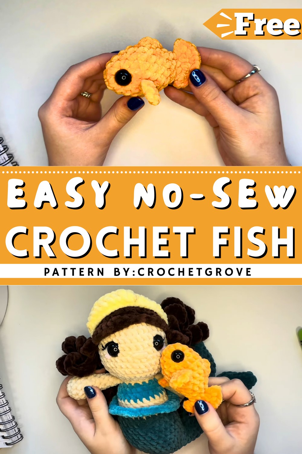 Easy No-sew Crochet Fish