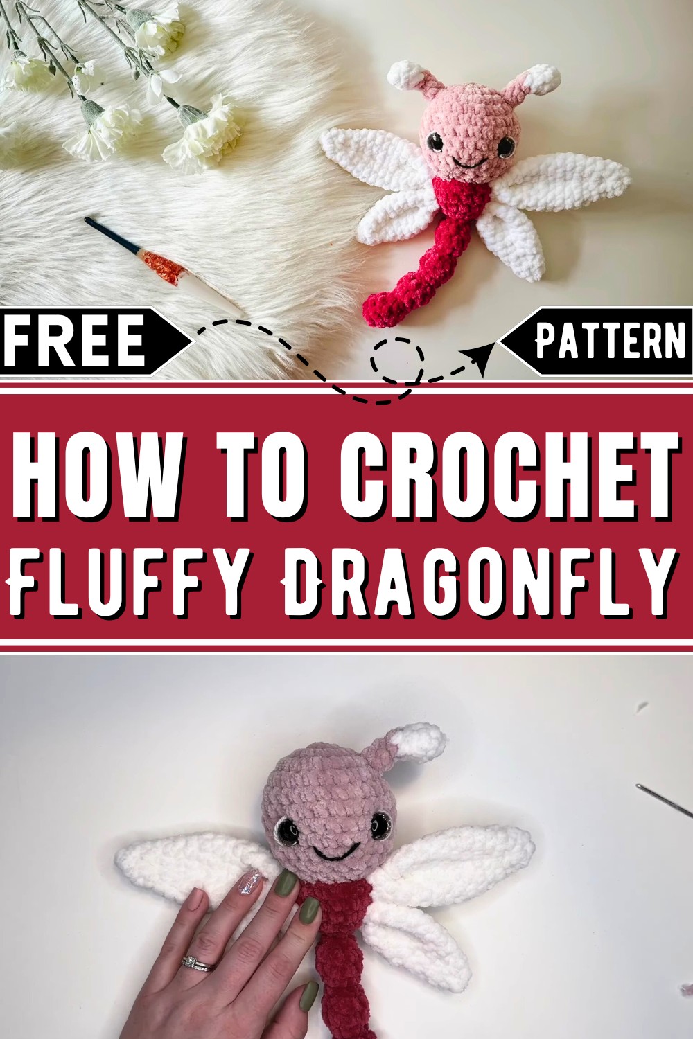 Fluffy Crochet Dragonfly