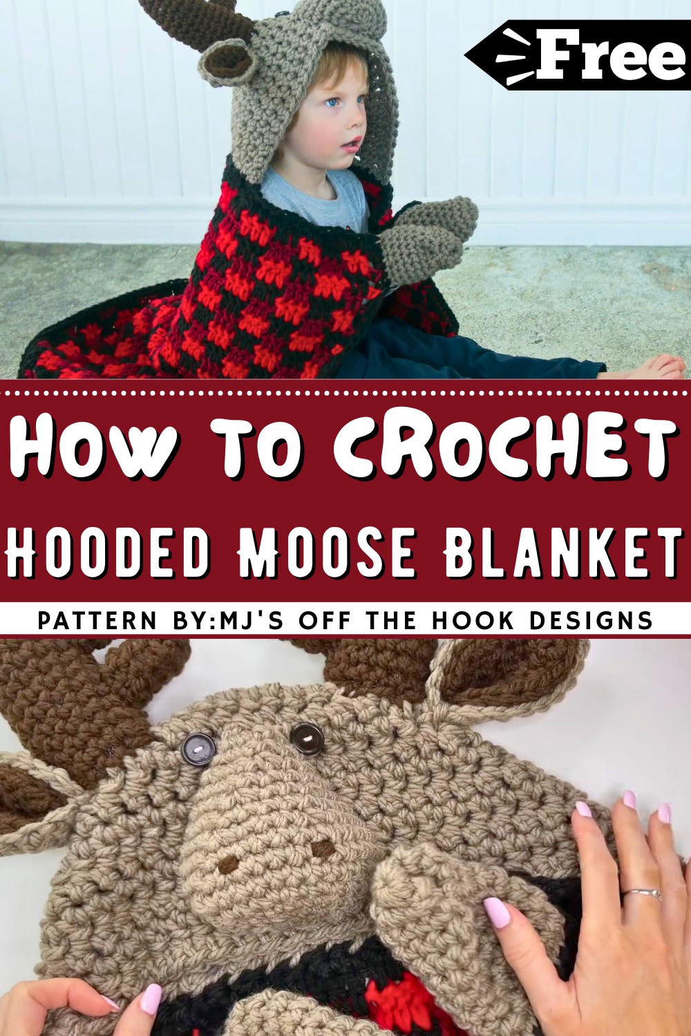 Hooded Moose Blanket Crochet Pattern