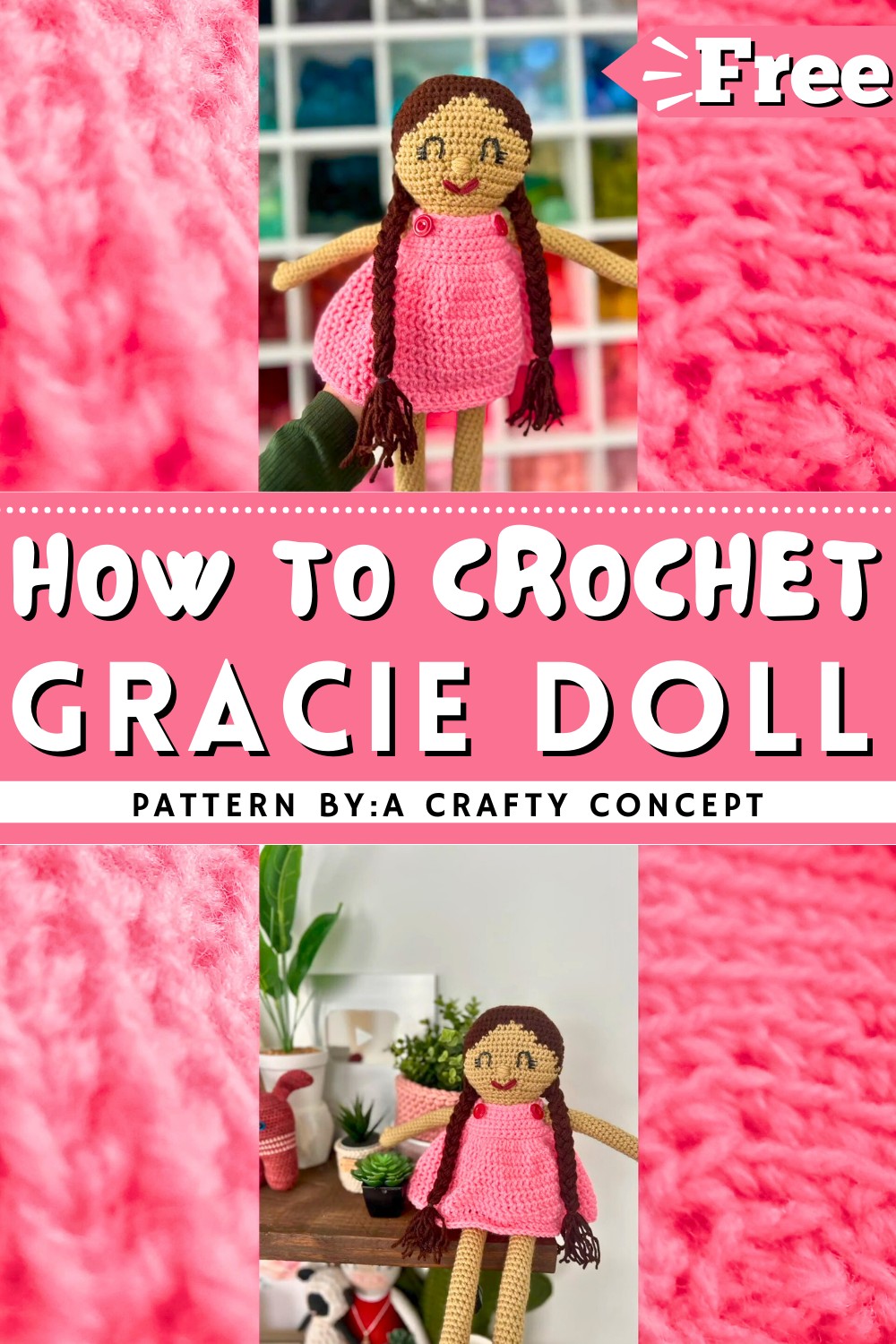 How To Add Braids To A Crocheted Gracie Doll