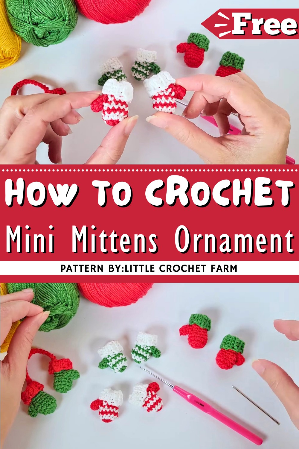 How To Crochet A Mini Mittens Ornament