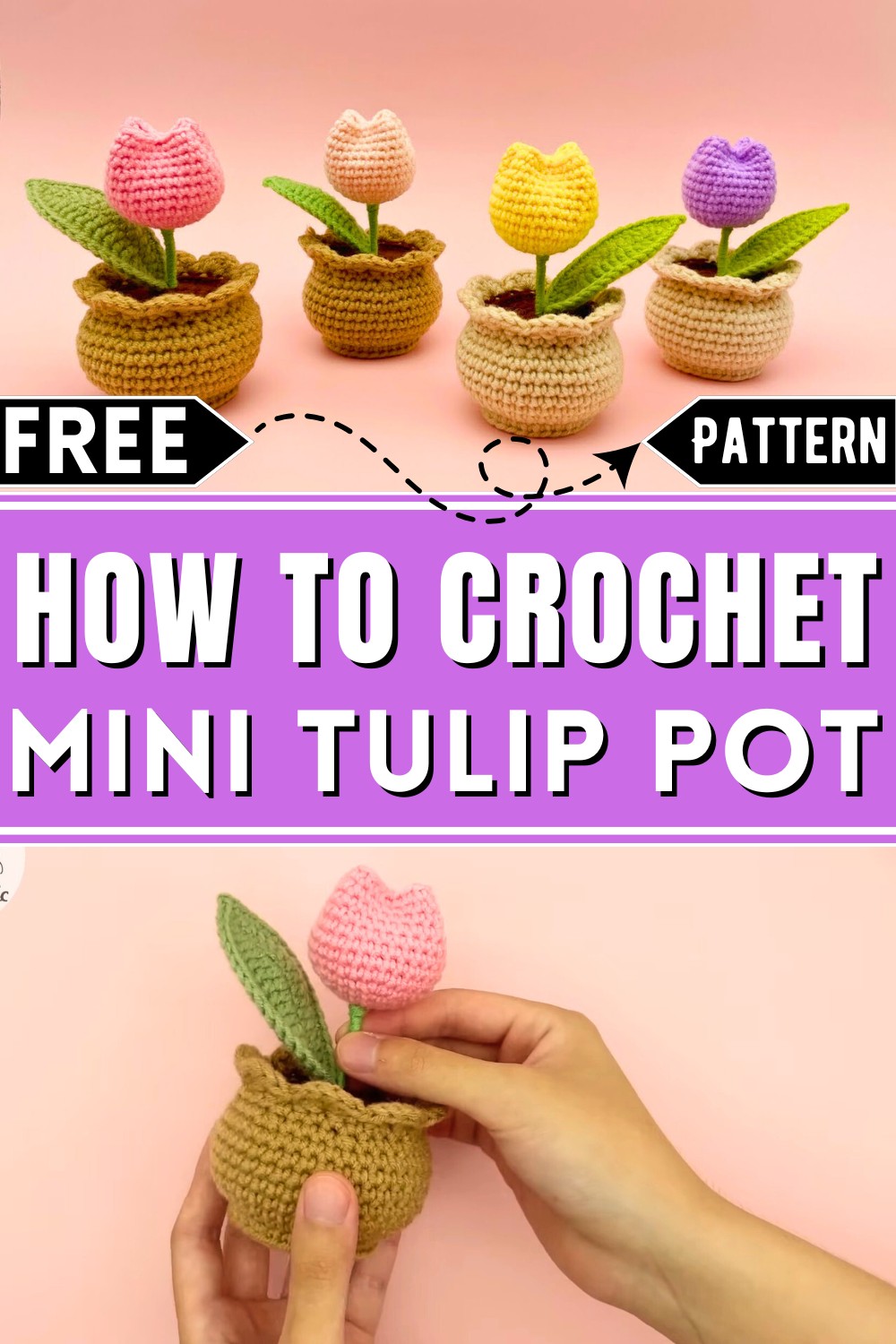 How To Crochet A Mini Tulip Pot