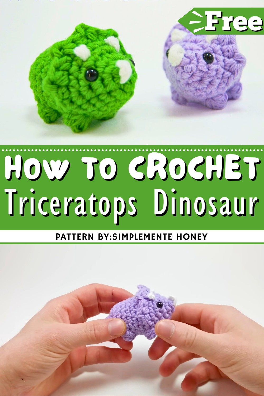 How To Crochet A Triceratops Dinosaur