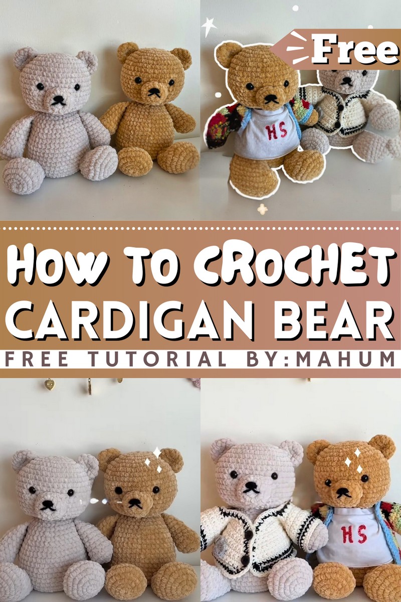 How To Crochet Cardigan Bear