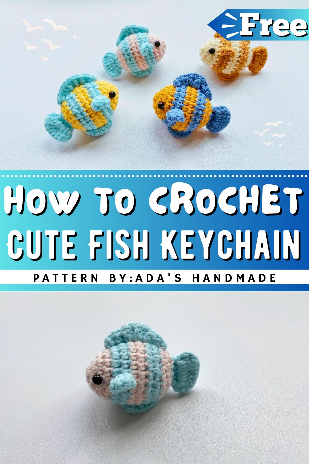 How To Crochet Cute Fish Keychain