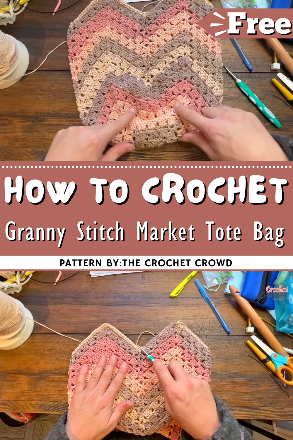 How To Crochet Easy Boho Modern Granny Stitch Market Tote Bag