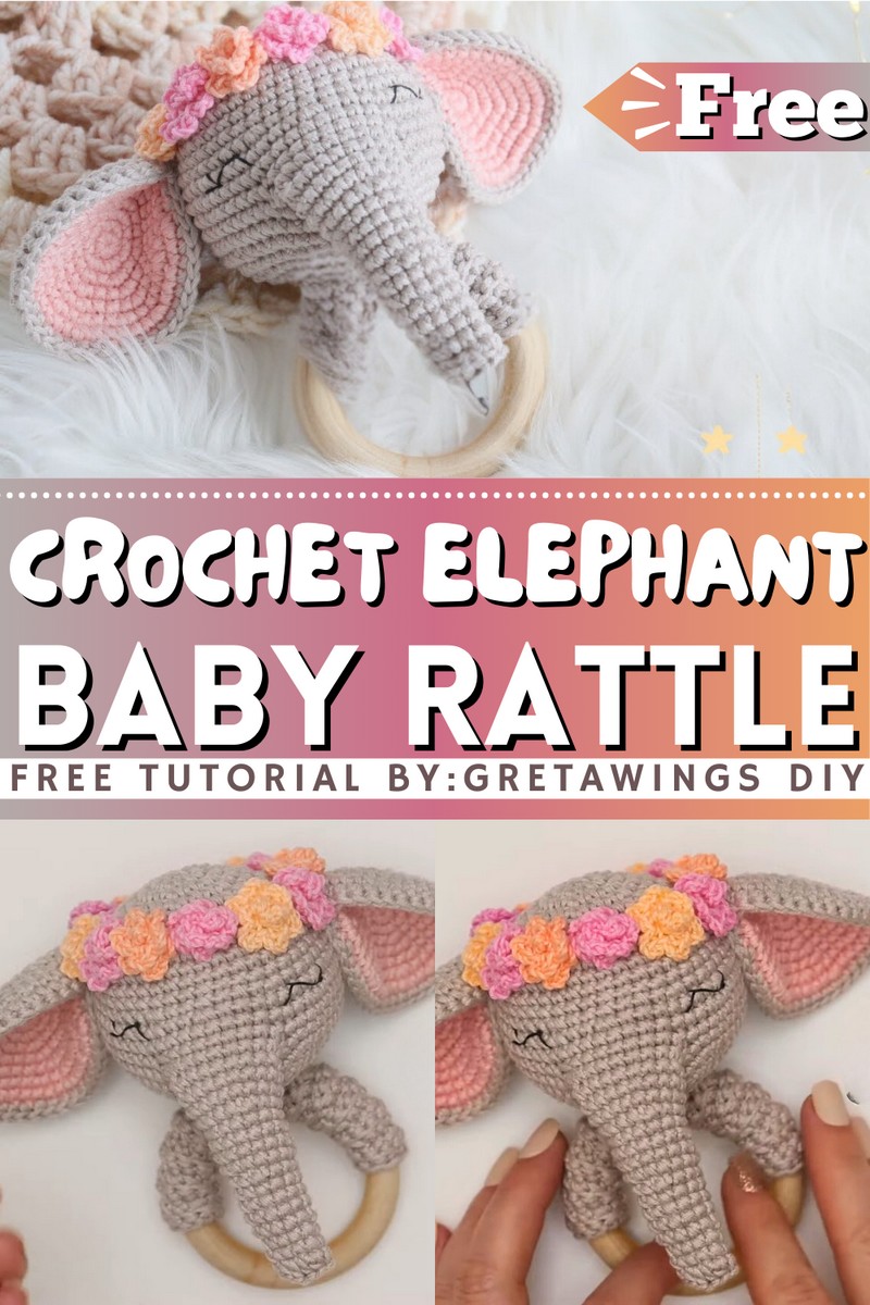 How To Crochet Elephant Baby Rattle