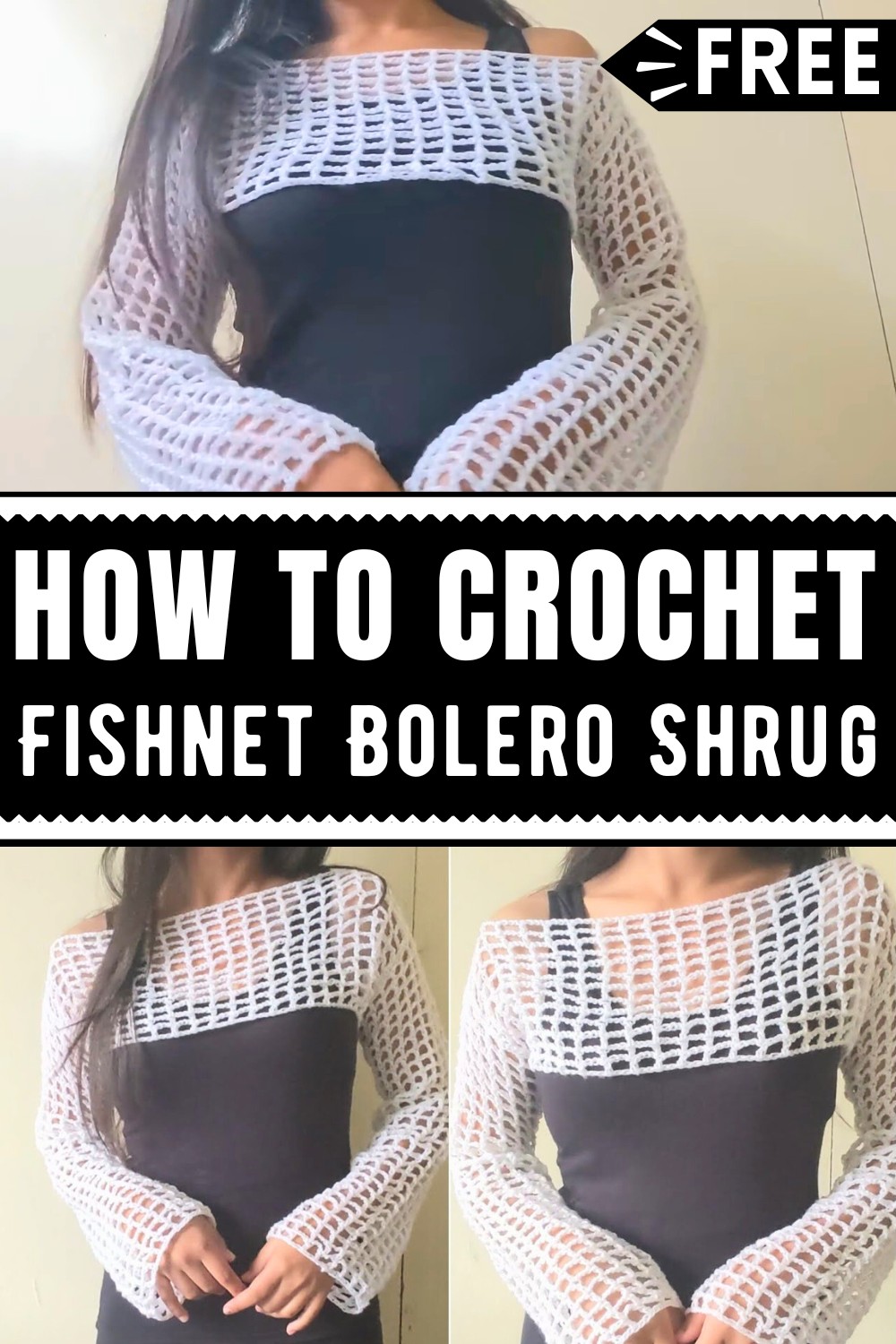 How To Crochet Fishnet Bolero Shrug