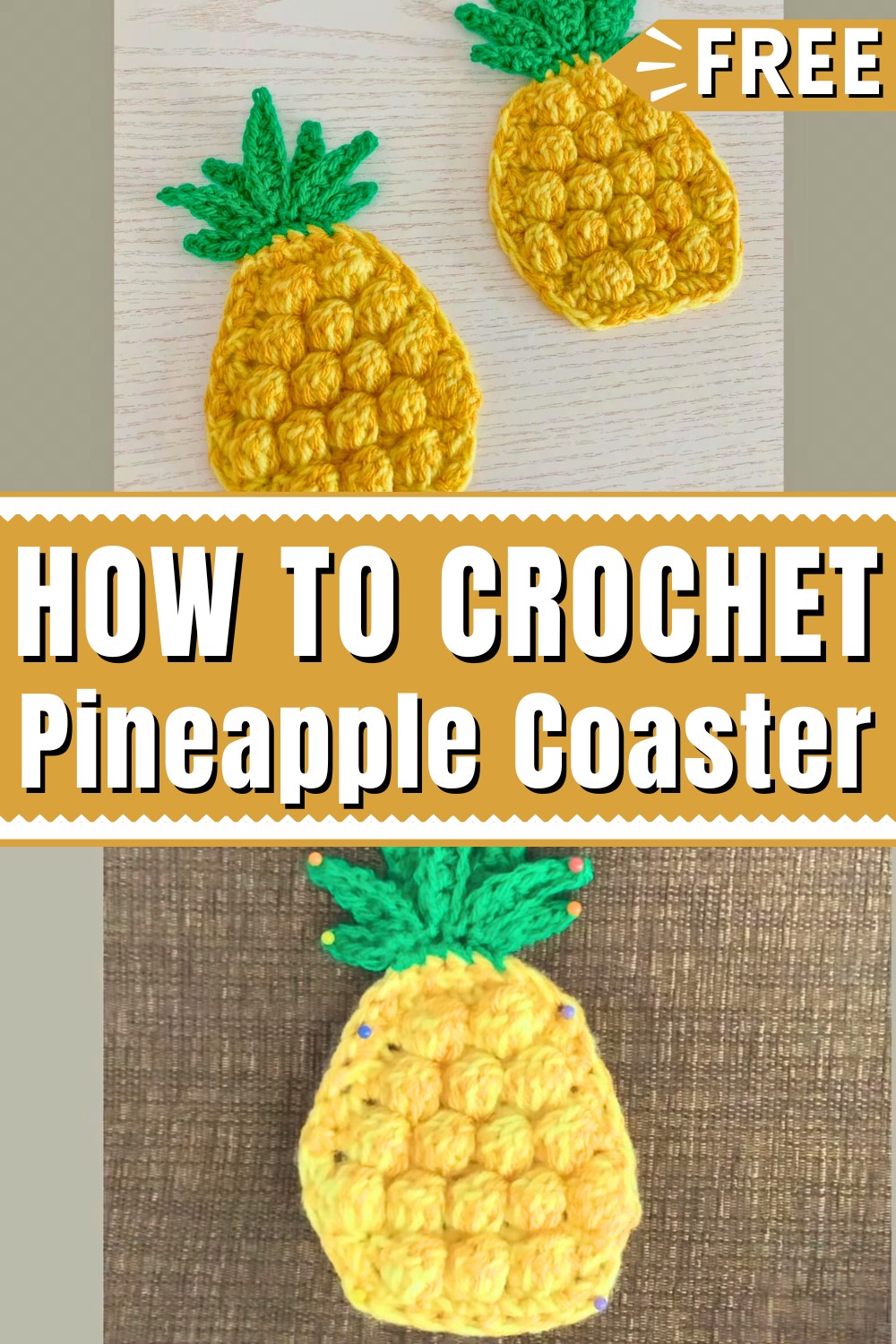 How To Crochet Fruit Coaster Pattern Pineapple