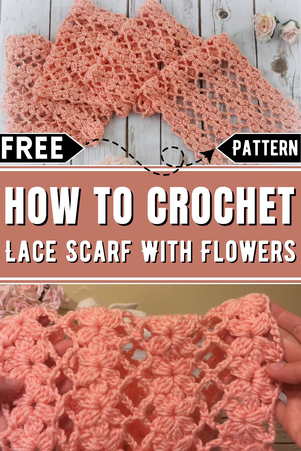 How To Crochet Lace Scarf With Flowers Designs