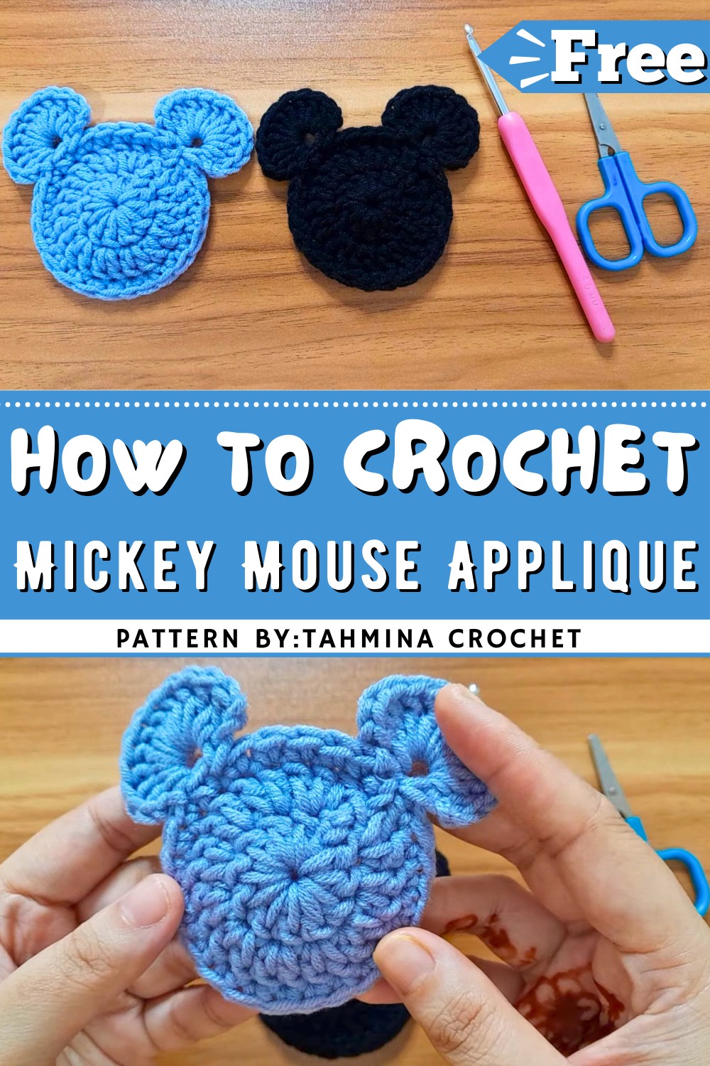 How To Crochet Mickey Mouse Applique