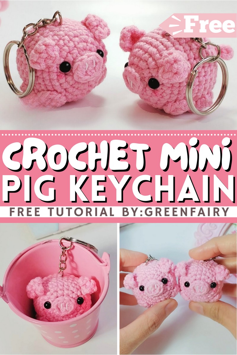 How To Crochet Mini Pig Keychain