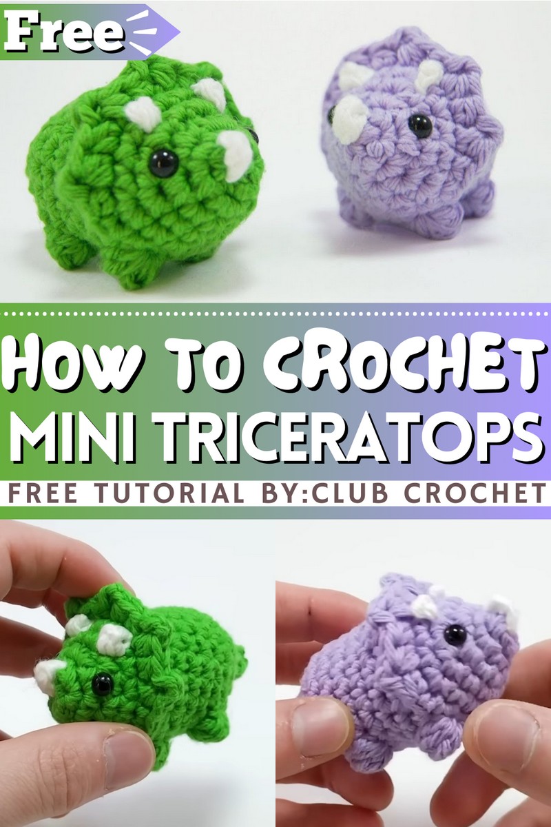 How To Crochet Mini Triceratops Amigurumi