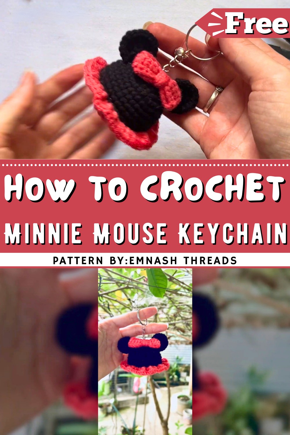 How To Crochet Minnie Mouse Keychain