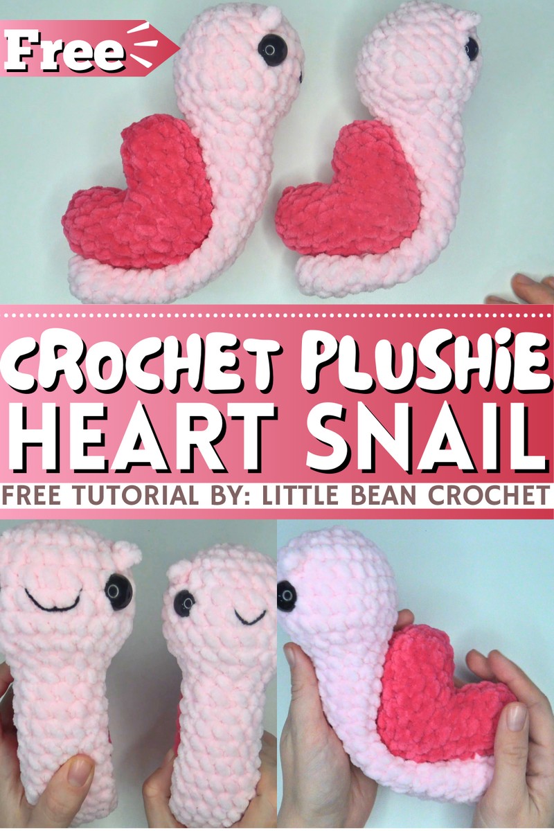 How To Crochet Plushie Heart Snail