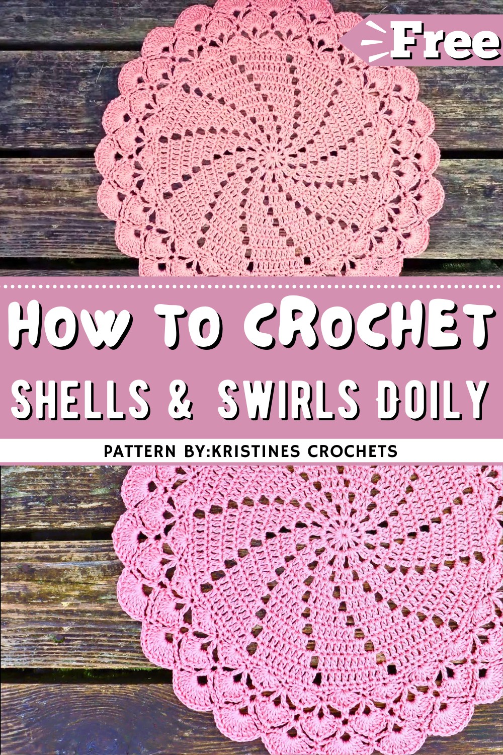 How To Crochet Shells & Swirls Doily Placemat