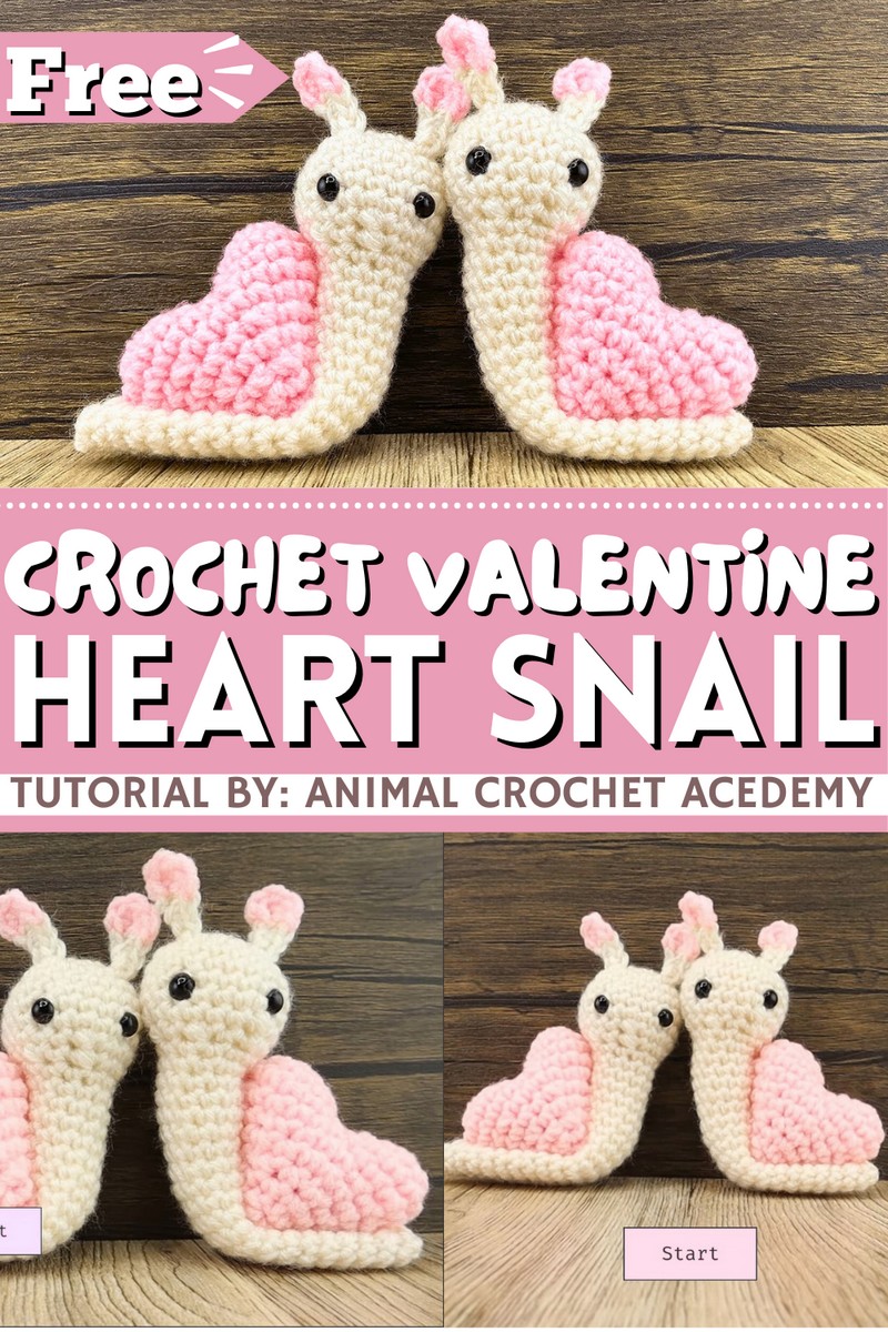 How To Crochet Valentine Heart Snail