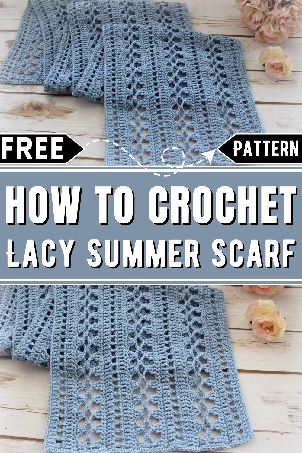 How to Crochet Lacy Summer Scarf with Cotton Yarn