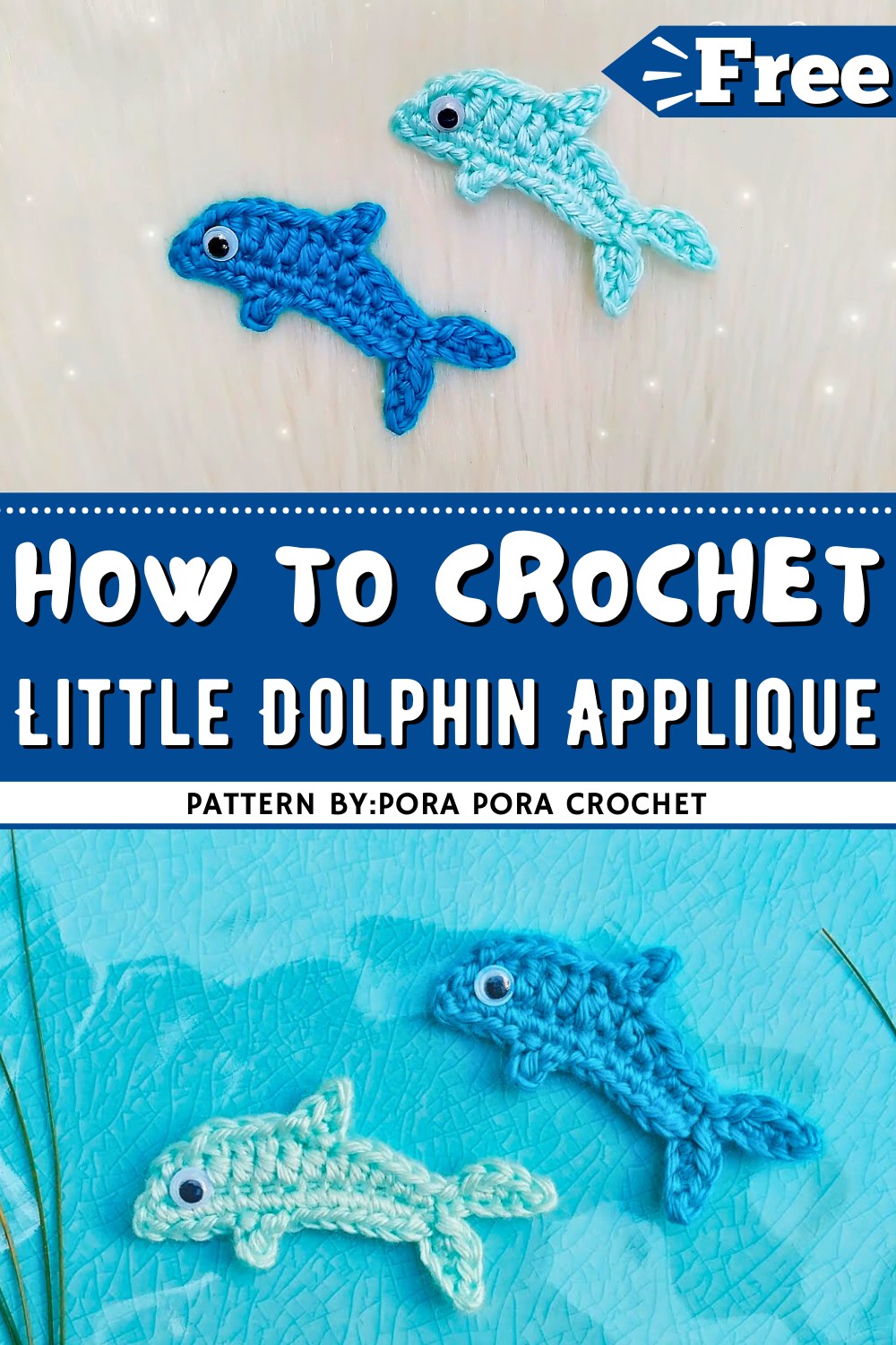 Little Crochet Dolphin Applique